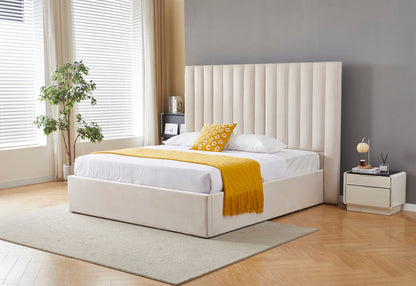 Marbella Bett mit Bettkasten, Beige, 180x200cm